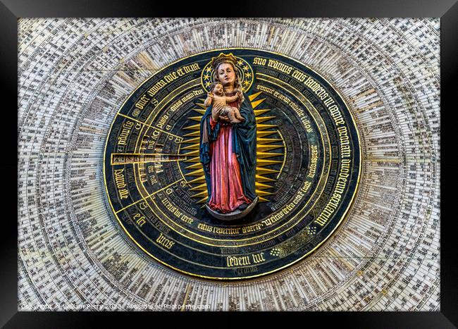 15th Century Mary Astronomical Clock St Mary's Church Gdansk Pol Framed Print by William Perry