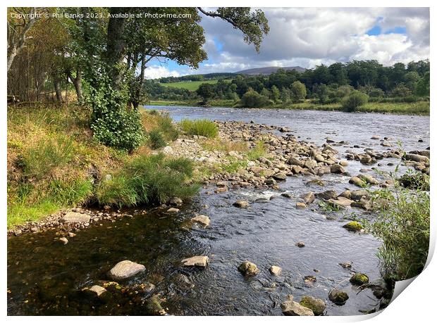 Early Autumn by the River Spey Print by Phil Banks