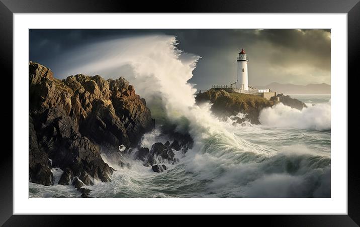 The Atlantic Wave Framed Mounted Print by CC Designs