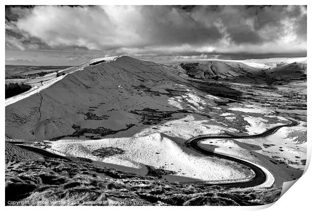 Rushup Edge in Winter Print by Peter Hatton