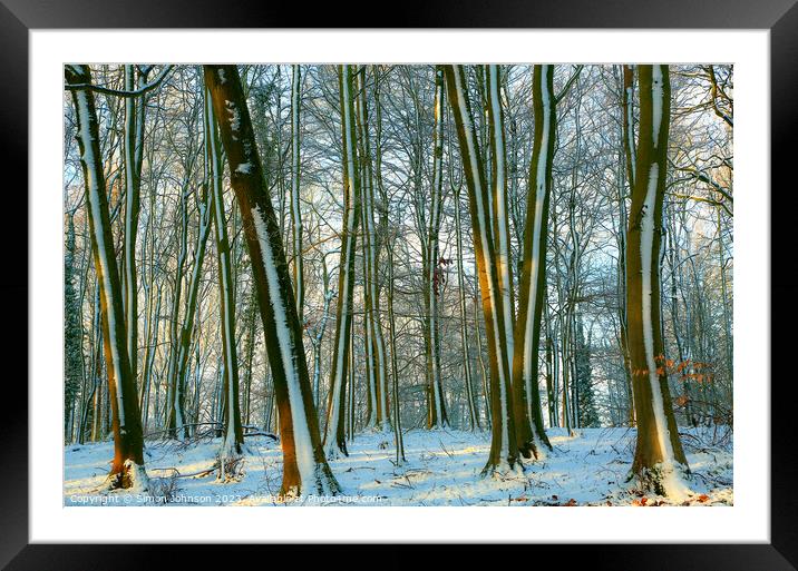  frosted trees Framed Mounted Print by Simon Johnson