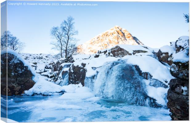 Morning light on The Buachaille, Glencoe, Scotland Canvas Print by Howard Kennedy