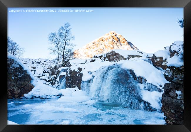 Morning light on The Buachaille, Glencoe, Scotland Framed Print by Howard Kennedy