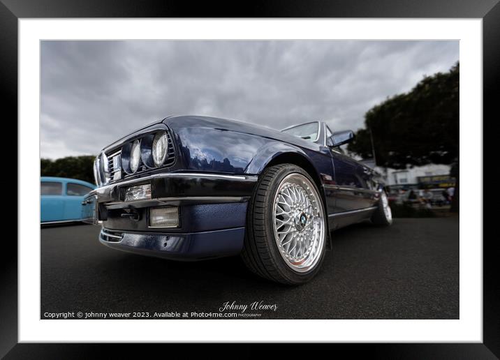 BMW E30 Classic Car  Framed Mounted Print by johnny weaver