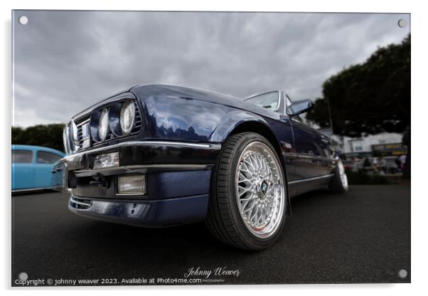 BMW E30 Classic Car  Acrylic by johnny weaver