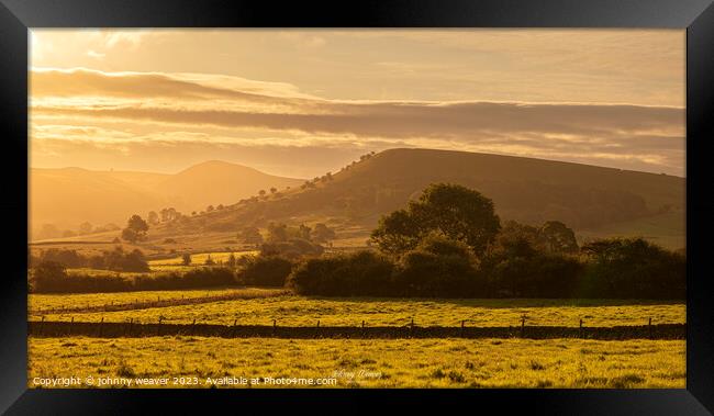 Peak District Sunrise Chrome Hill Framed Print by johnny weaver