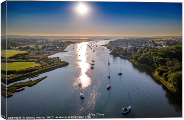 River Crouch Essex Drone Shot  Canvas Print by johnny weaver