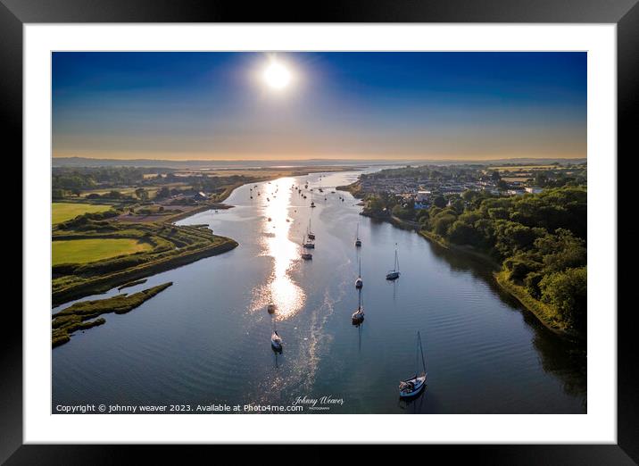 River Crouch Essex Drone Shot  Framed Mounted Print by johnny weaver