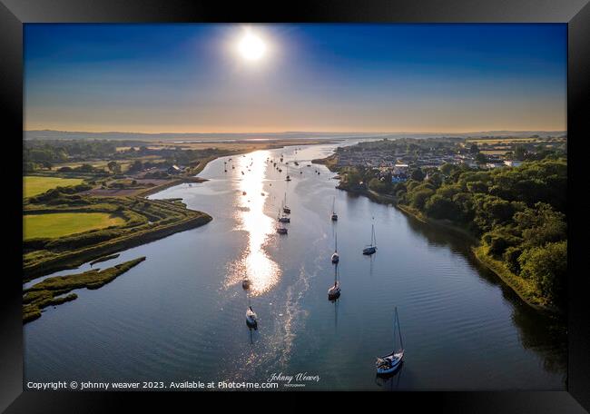 River Crouch Essex Drone Shot  Framed Print by johnny weaver