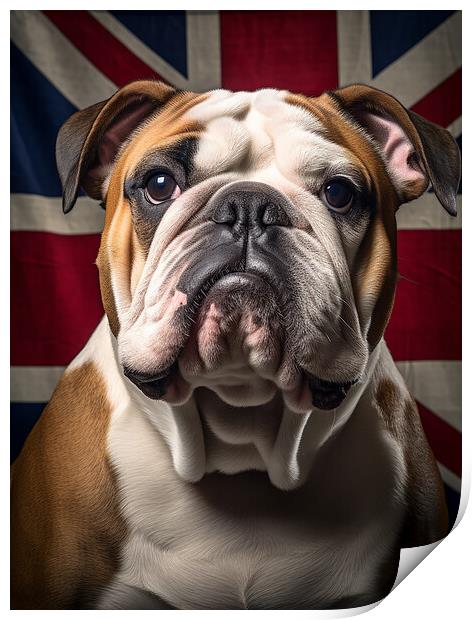 British Bulldog Portrait Print by Steve Smith