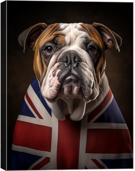 British Bulldog Portrait Canvas Print by Steve Smith