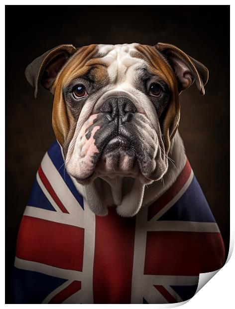 British Bulldog Portrait Print by Steve Smith