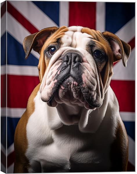 British Bulldog Portrait Canvas Print by Steve Smith