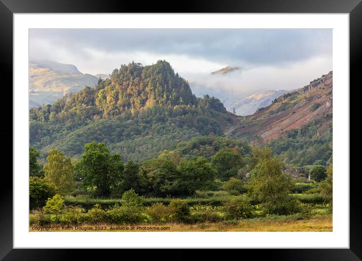 Early morning sun on Castle Crag Framed Mounted Print by Keith Douglas