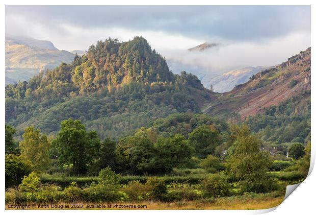 Early morning sun on Castle Crag Print by Keith Douglas