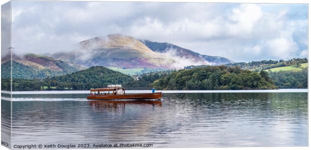 Boat on Derwent Water Canvas Print by Keith Douglas