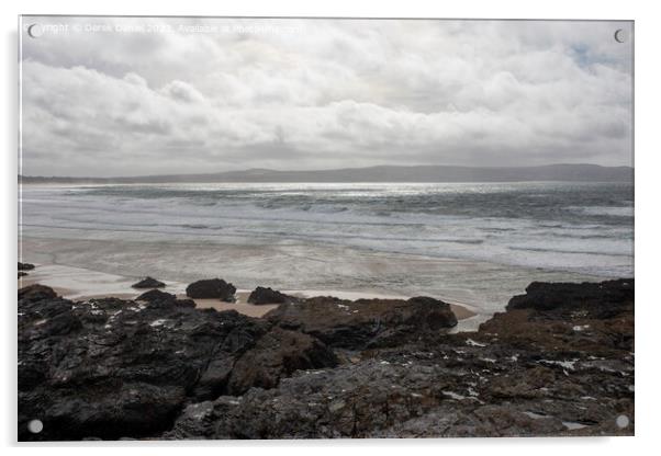The Coast around St. Ives Bay Acrylic by Derek Daniel