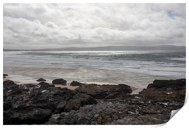 The Coast around St. Ives Bay Print by Derek Daniel