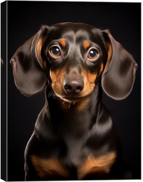 Minature Short Haired Dachshund Canvas Print by Steve Smith