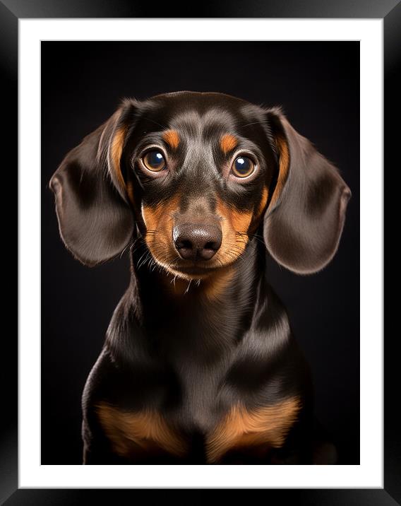 Minature Short Haired Dachshund Framed Mounted Print by Steve Smith