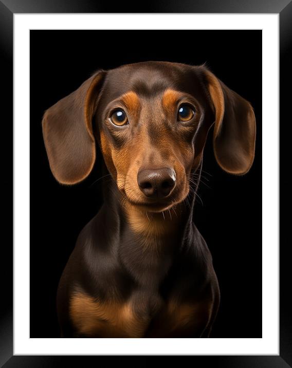 Minature Short Haired Dachshund Framed Mounted Print by Steve Smith
