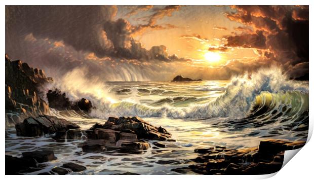 Ocean Sunset Print by Brian Tarr