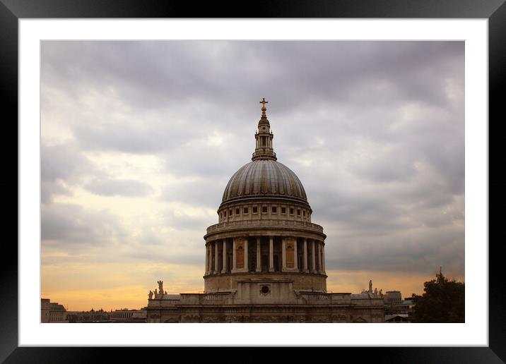 St Paul's Cathedral at sunset, London, United Kingdom Framed Mounted Print by Virginija Vaidakaviciene