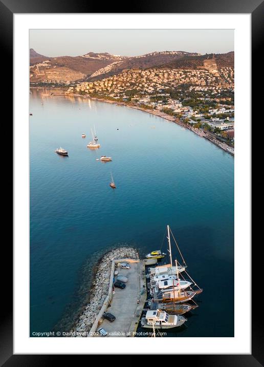 Bodrum From The Air  Framed Mounted Print by David Pyatt