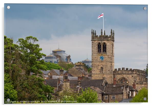 St Mary's Church & Bowes Museum Acrylic by AMANDA AINSLEY