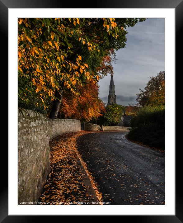 Autumn at Holy Trinity Church in Startforth Framed Mounted Print by AMANDA AINSLEY