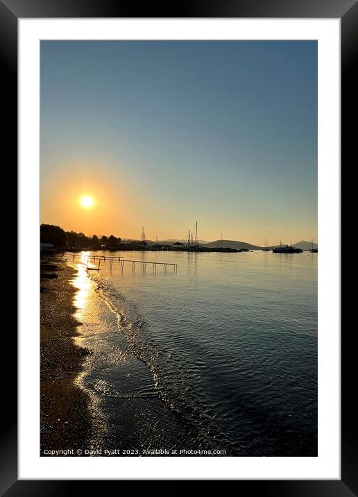 Aegean Sea Sunrise Framed Mounted Print by David Pyatt