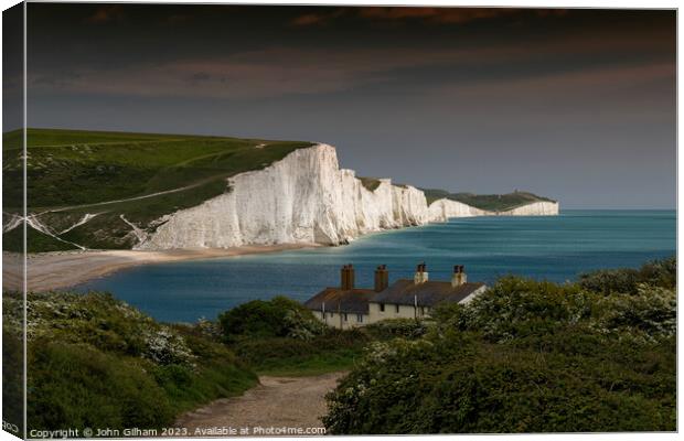The Seven Sisters White Cliffs East Sussex England Canvas Print by John Gilham