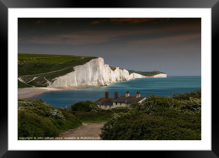 The Seven Sisters White Cliffs East Sussex England Framed Mounted Print by John Gilham