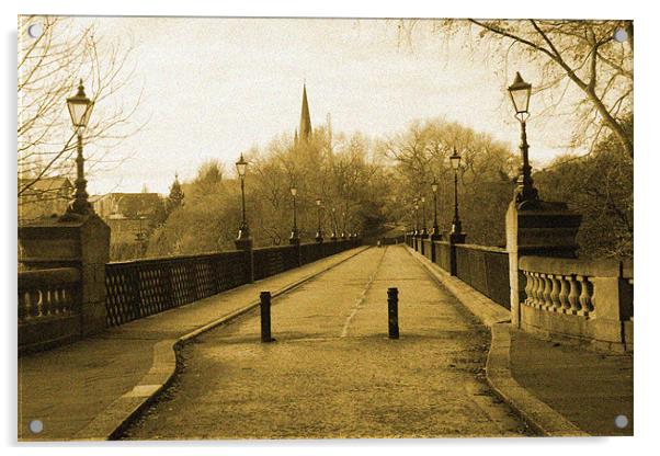Jesmond Dene Bridge Acrylic by John Ellis
