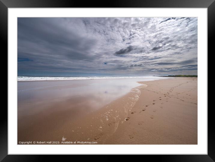 Footprints in the sand Framed Mounted Print by Robert Hall