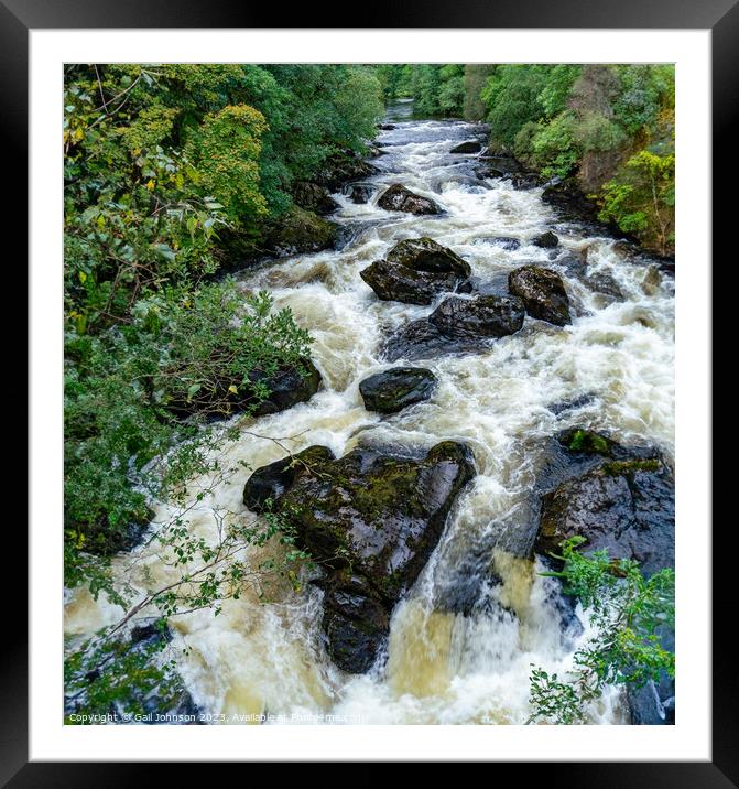 River in full flood after a lot of rain, North Rain  Framed Mounted Print by Gail Johnson