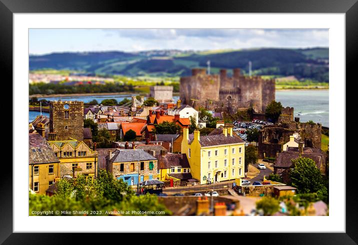 Conwy Town Tilt & Shift Framed Mounted Print by Mike Shields