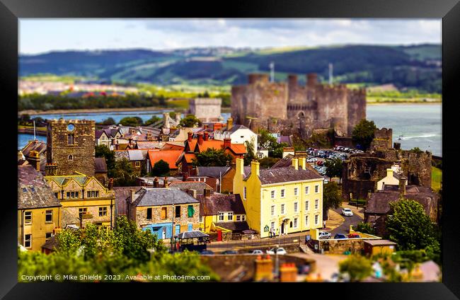 Conwy Town Tilt & Shift Framed Print by Mike Shields