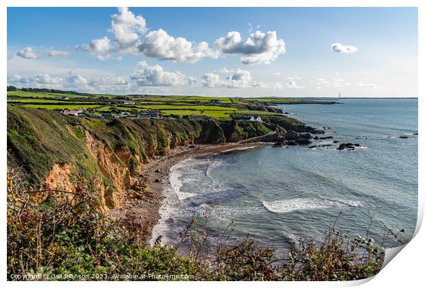 Views around church bay, anglesey  Print by Gail Johnson