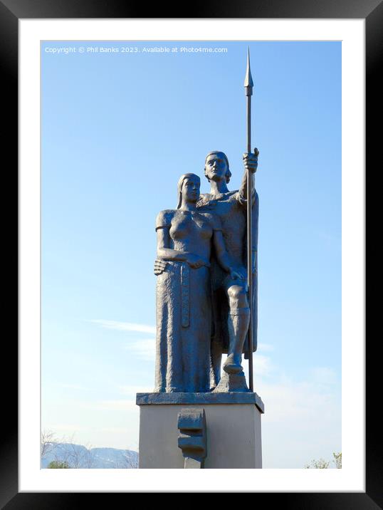 Akureyri Iceland - Statue of Thorunn Hyrna (f) and Helgi Magri (m) Framed Mounted Print by Phil Banks
