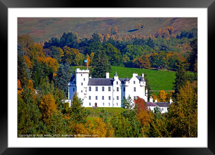  Blair Castle, autumn, Blair Atholl, Perthshire,  Framed Mounted Print by Arch White