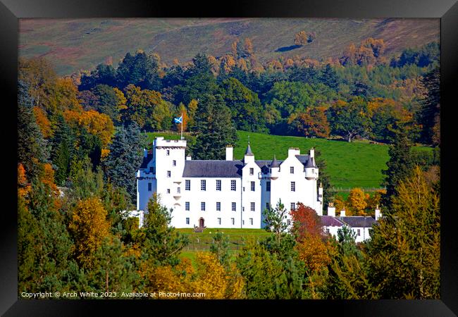  Blair Castle, autumn, Blair Atholl, Perthshire,  Framed Print by Arch White
