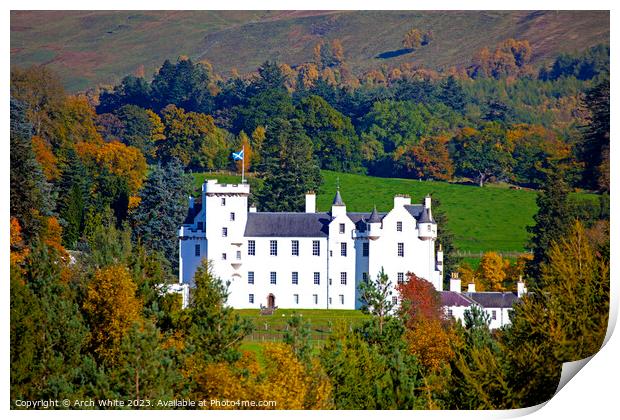  Blair Castle, autumn, Blair Atholl, Perthshire,  Print by Arch White