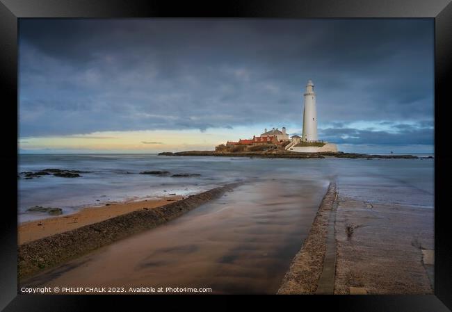 St Mary's lighthouse 943 Framed Print by PHILIP CHALK