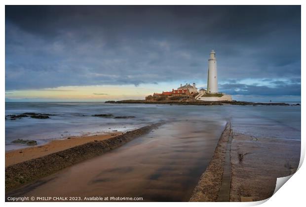 St Mary's lighthouse 943 Print by PHILIP CHALK