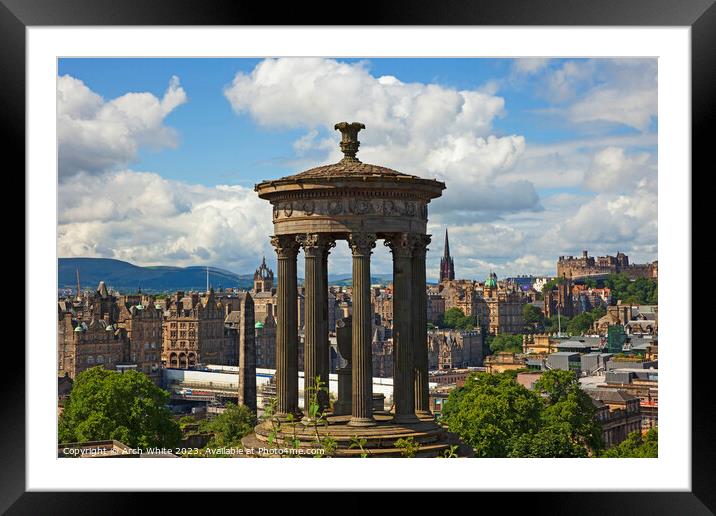Calton Hill, with Edinburgh city centre, Scotland, Framed Mounted Print by Arch White