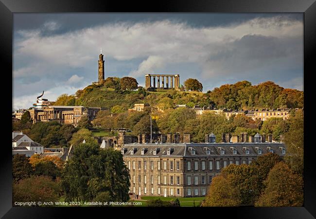 Edinburgh architecture viewed from Holyrood Park, Scotland, UK Framed Print by Arch White