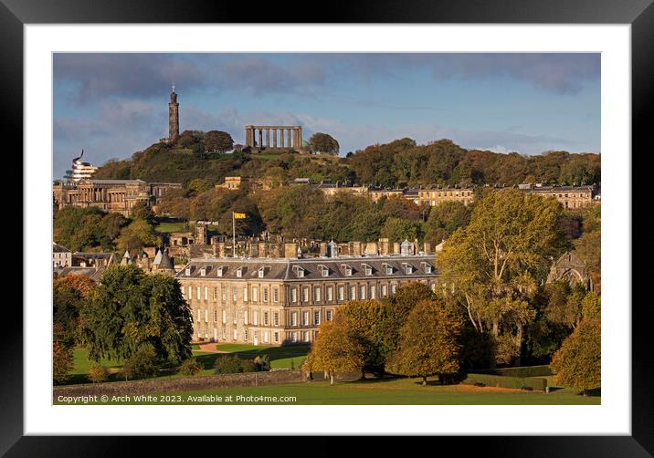 Edinburgh architecture viewed from Holyrood Park, Scotland, UK Framed Mounted Print by Arch White