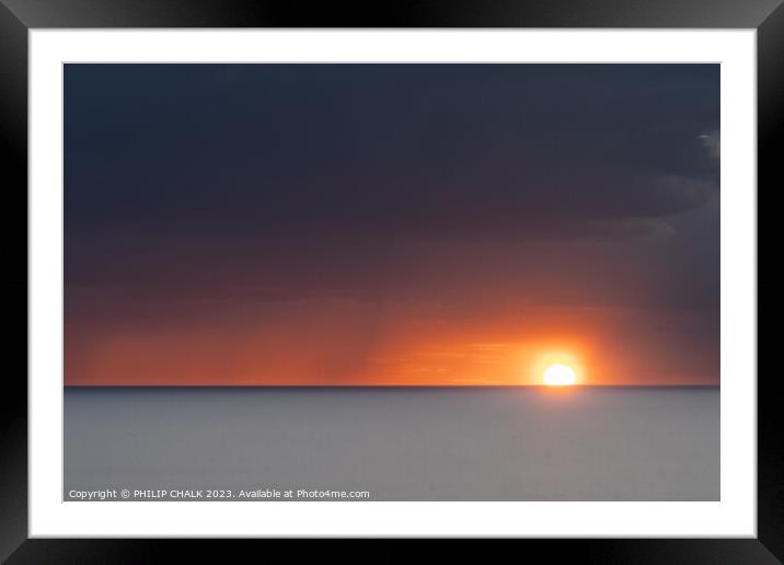 Rain storm and a sunset 944 Framed Mounted Print by PHILIP CHALK