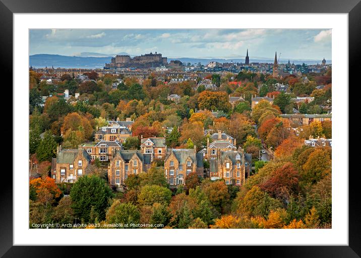 Autumn colour in Blackford and the Grange, Edinbur Framed Mounted Print by Arch White